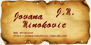 Jovana Minoković vizit kartica